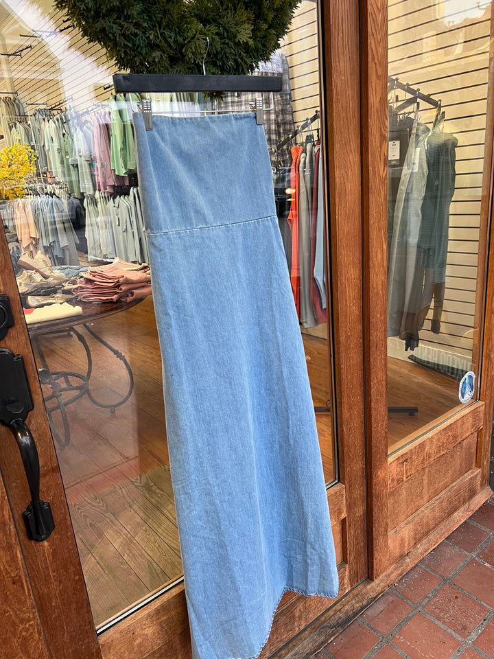 Strapless Denim Maxi Dress