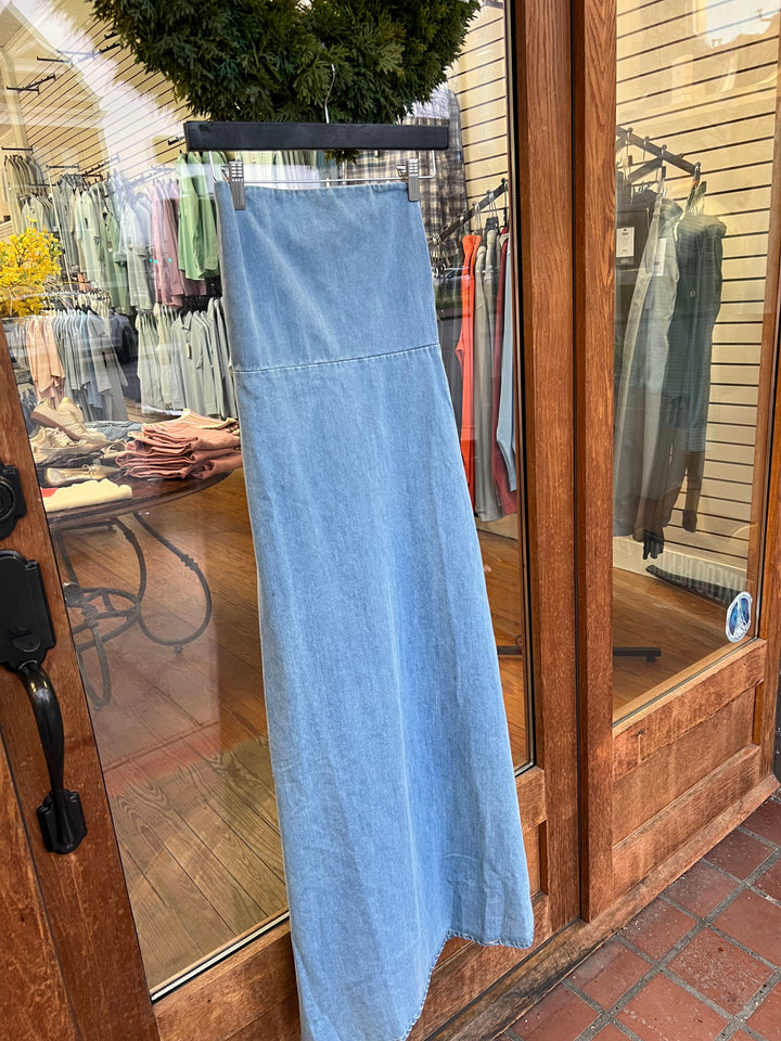 Strapless Denim Maxi Dress