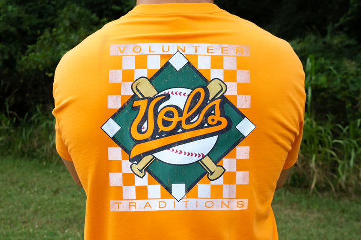 Volunteer Traditions Diamond Vols Pocket Tee- Orange