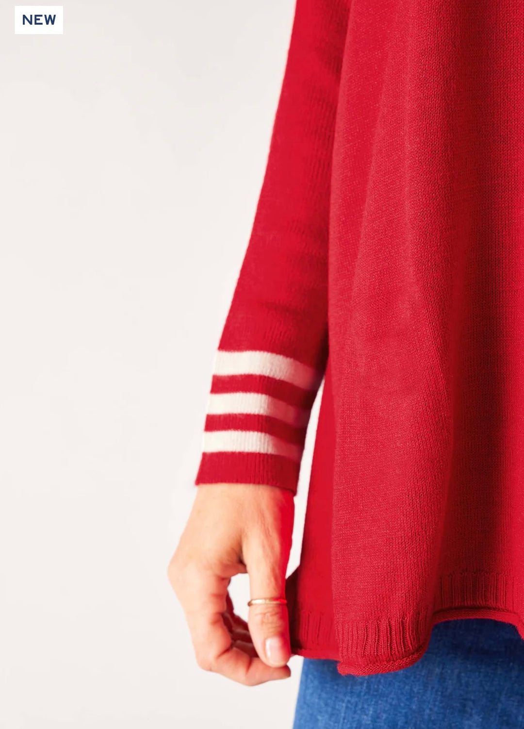 Mersea Catalina Crewneck Sweater - Red/White Colorblock