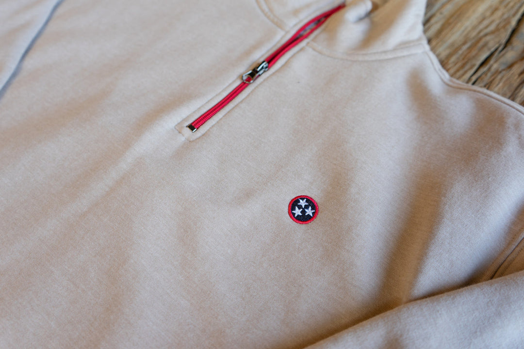 Volunteer Traditions Tristar Quarter Zip Pullover - Heather Oatmeal