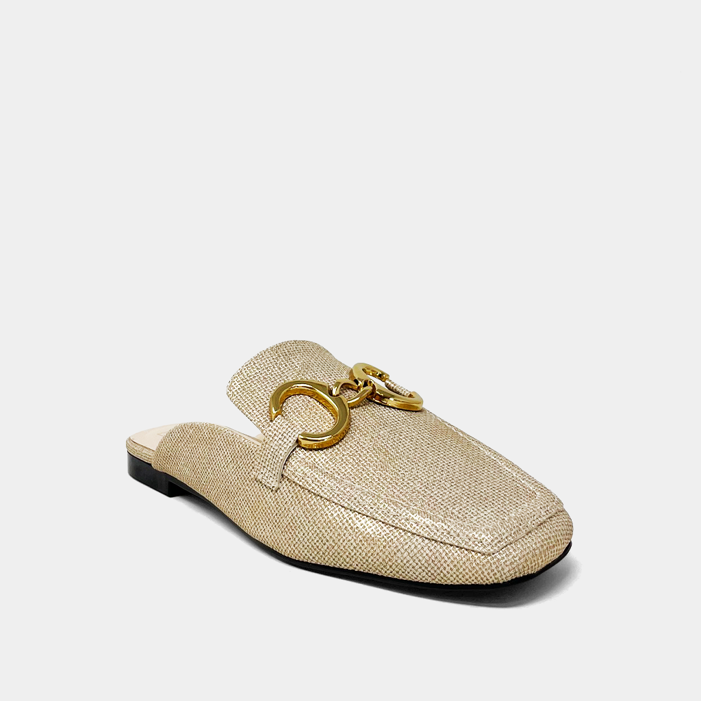 Shushop Andromeda Mule- Gold Raffia