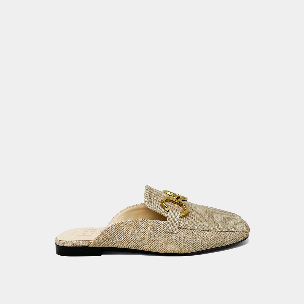 Shushop Andromeda Mule- Gold Raffia