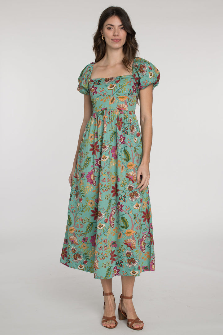 Elizabeth James Allie Dress - Exotic Flower Aquamarine