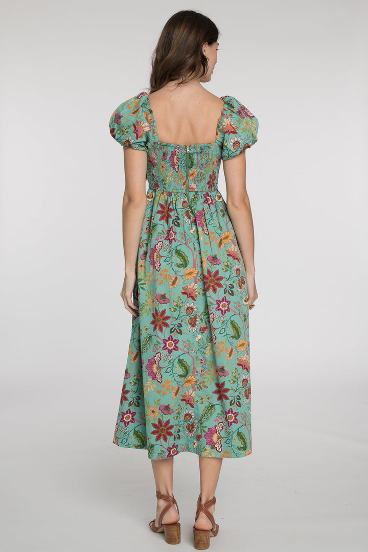 Elizabeth James Allie Dress - Exotic Flower Aquamarine