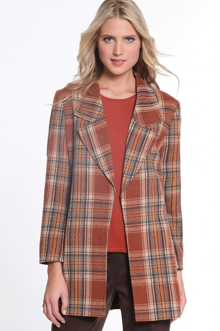 Multiples Long Sleeve Open Front Long Lined Jacket