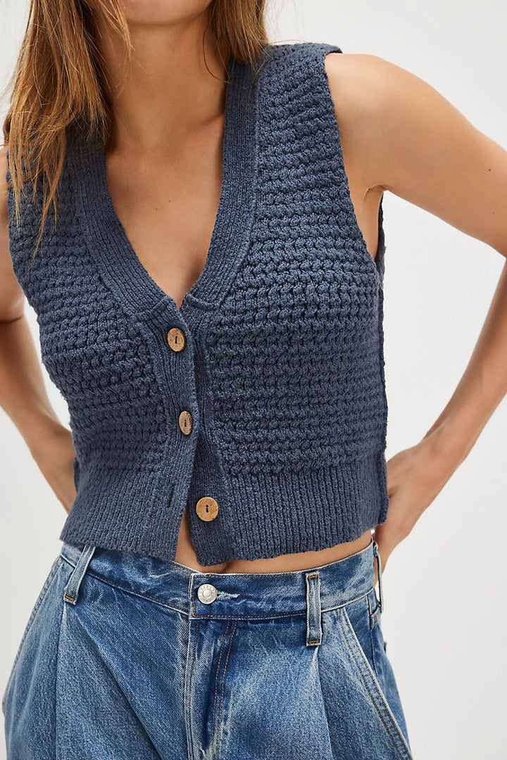 Free People Ava Vest - Vintage Indigo