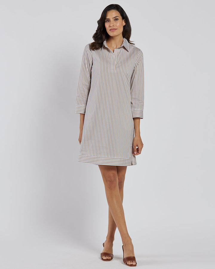 Jude Connally Finley Dress- Cotton Stripe Sand