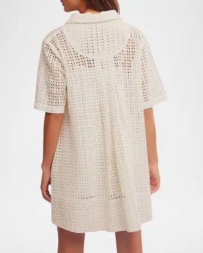 Free People Remino Eyelet Mini Dress- Bright White