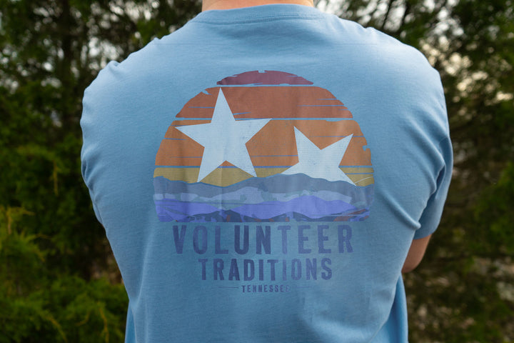 Volunteer Traditions Smokies Pocket Tee- Steel Blue