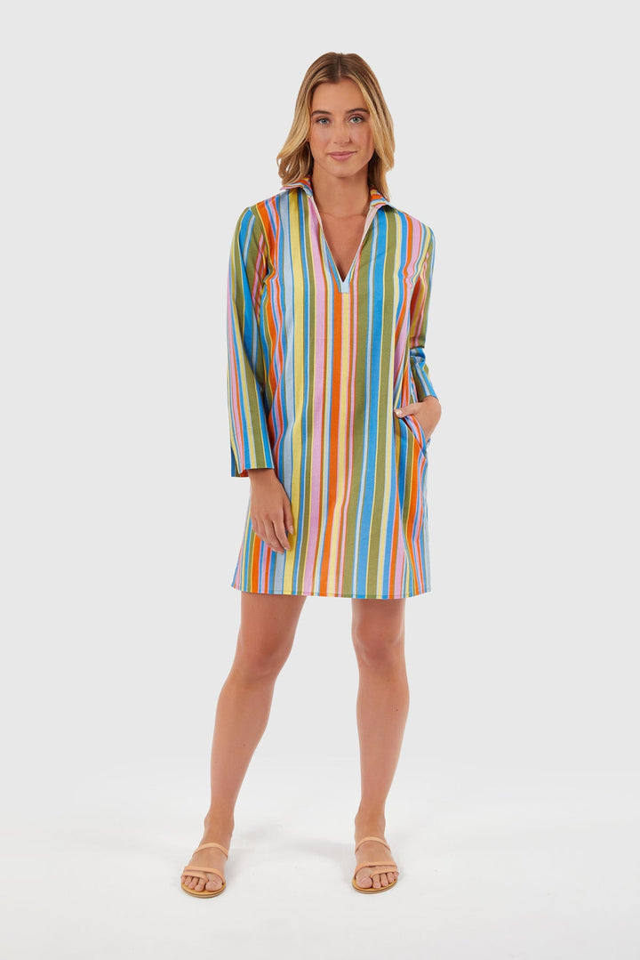 Livro Short Kurta Dress- Awning Stripes