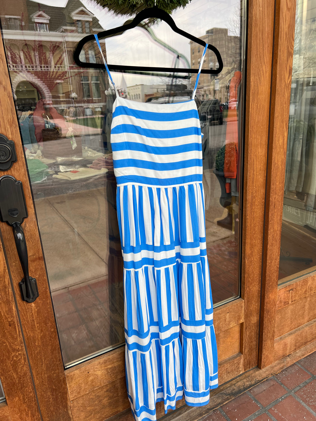 THML Hamptons Blue Striped Midi Dress