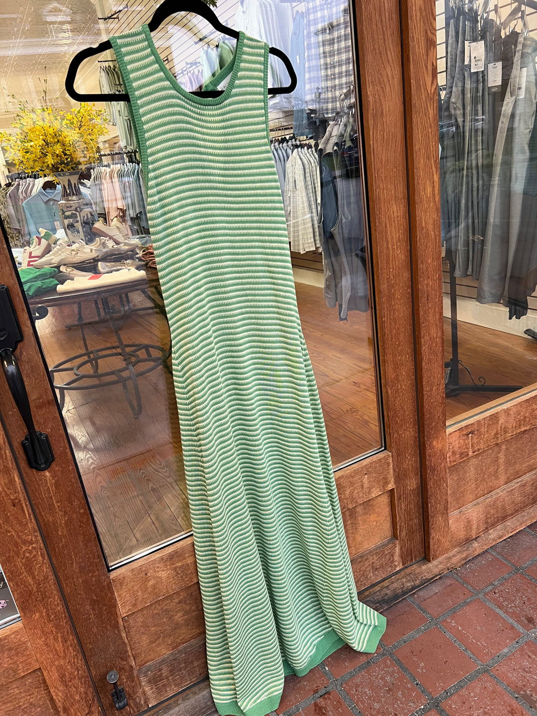 By Together Calia Striped Maxi Sweater Dress - Green