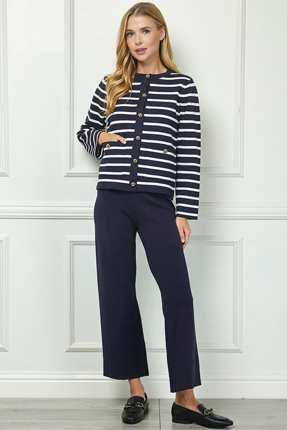 Navy Stripe Cardigan